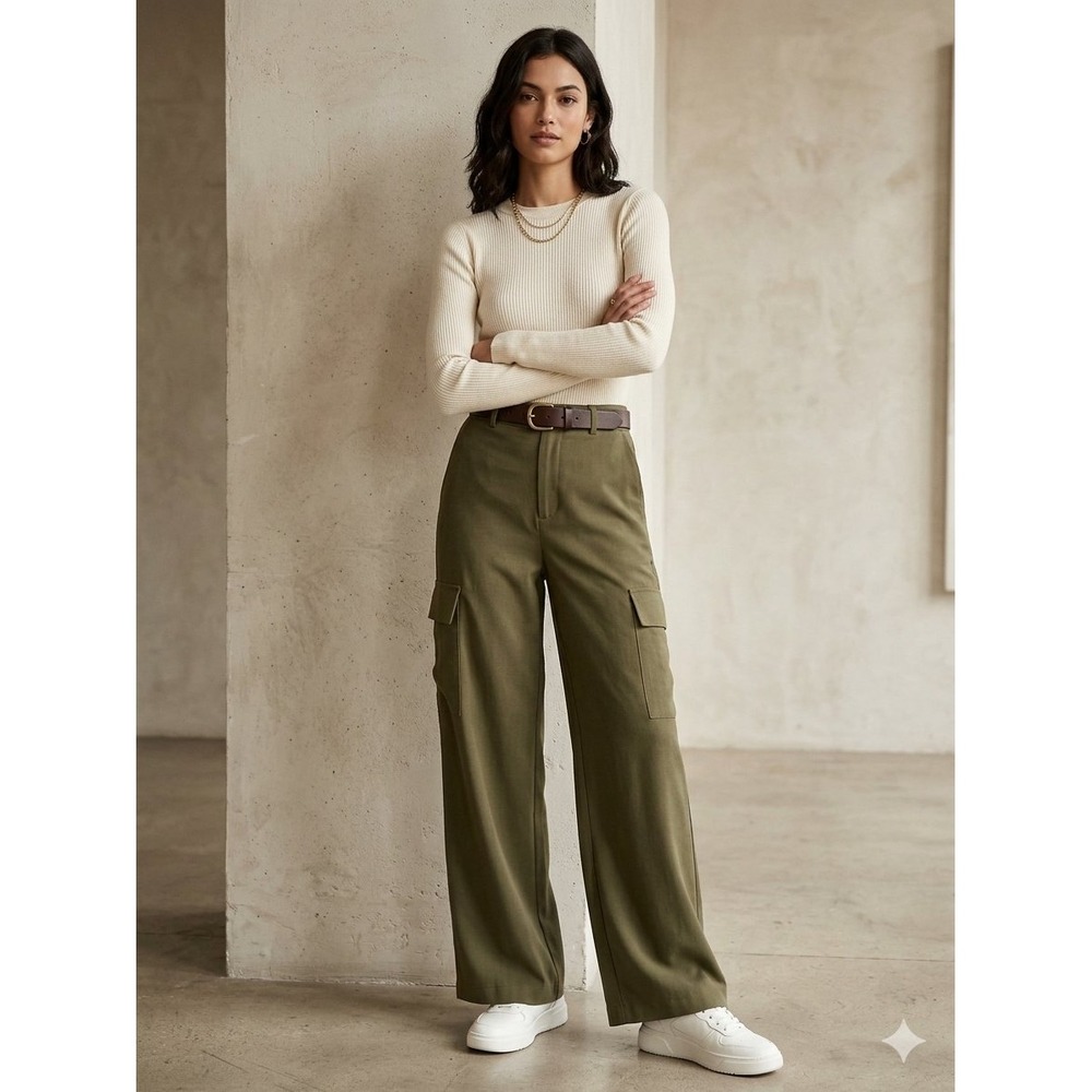 Flying Tomato Los Angeles Olive Green Wide Leg Cargo Pants XL